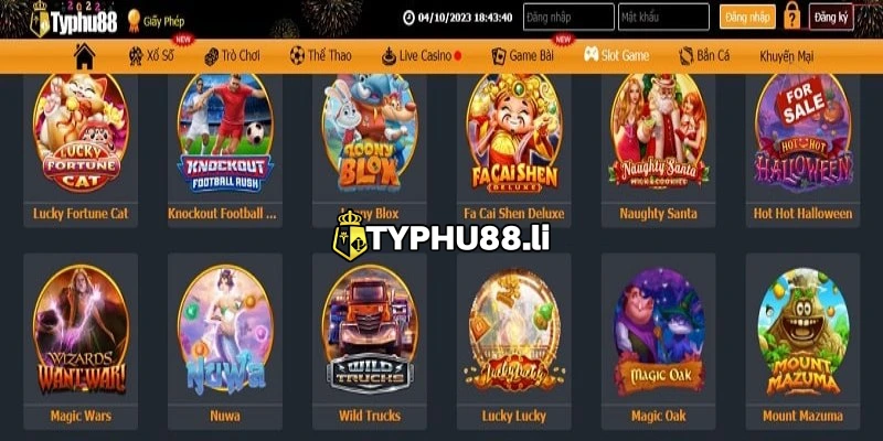 Typhu88 mang đến một thế giới slot game đầy màu sắc và phong phú